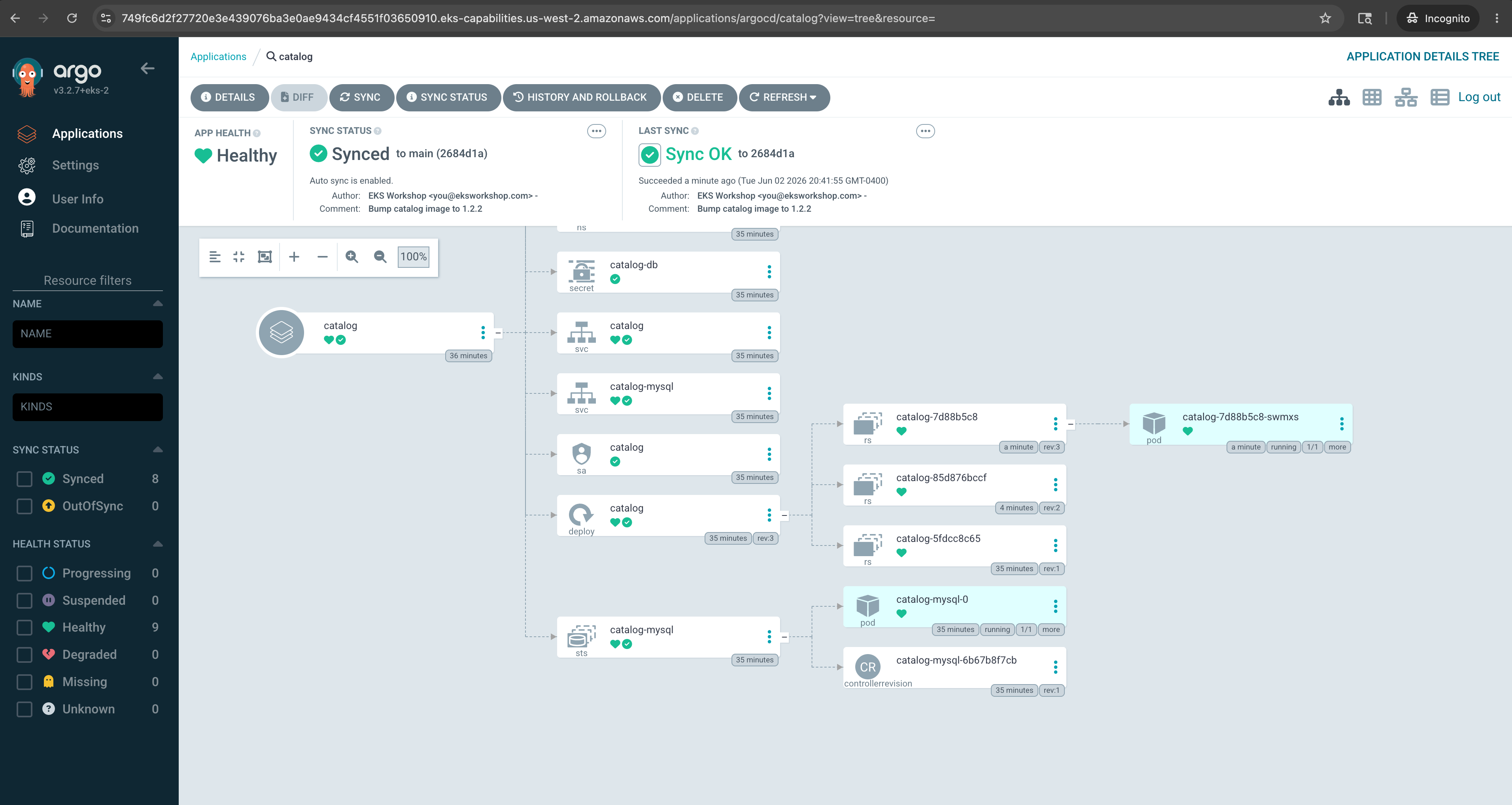 Argo CD UI after Identity Center sign-in